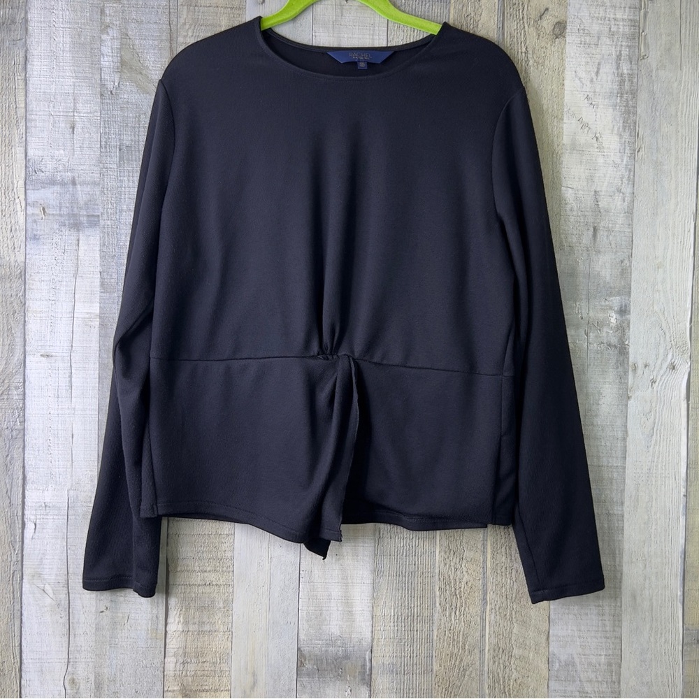 Rachel Rachel Roy XXL Lightweight Knit Long Sleeve Crewneck Twisted Knot Blouse